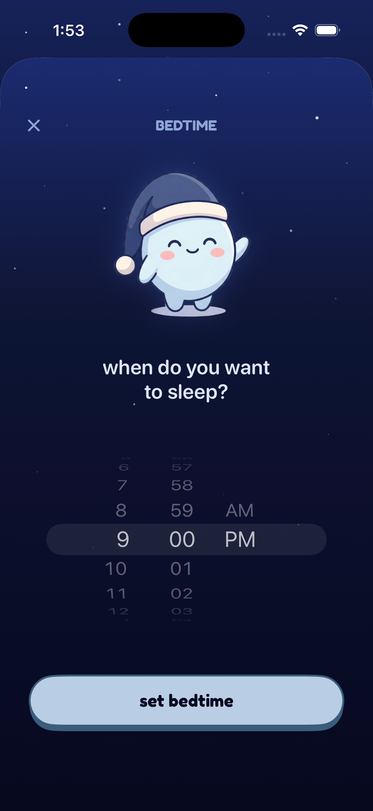 Set bedtime