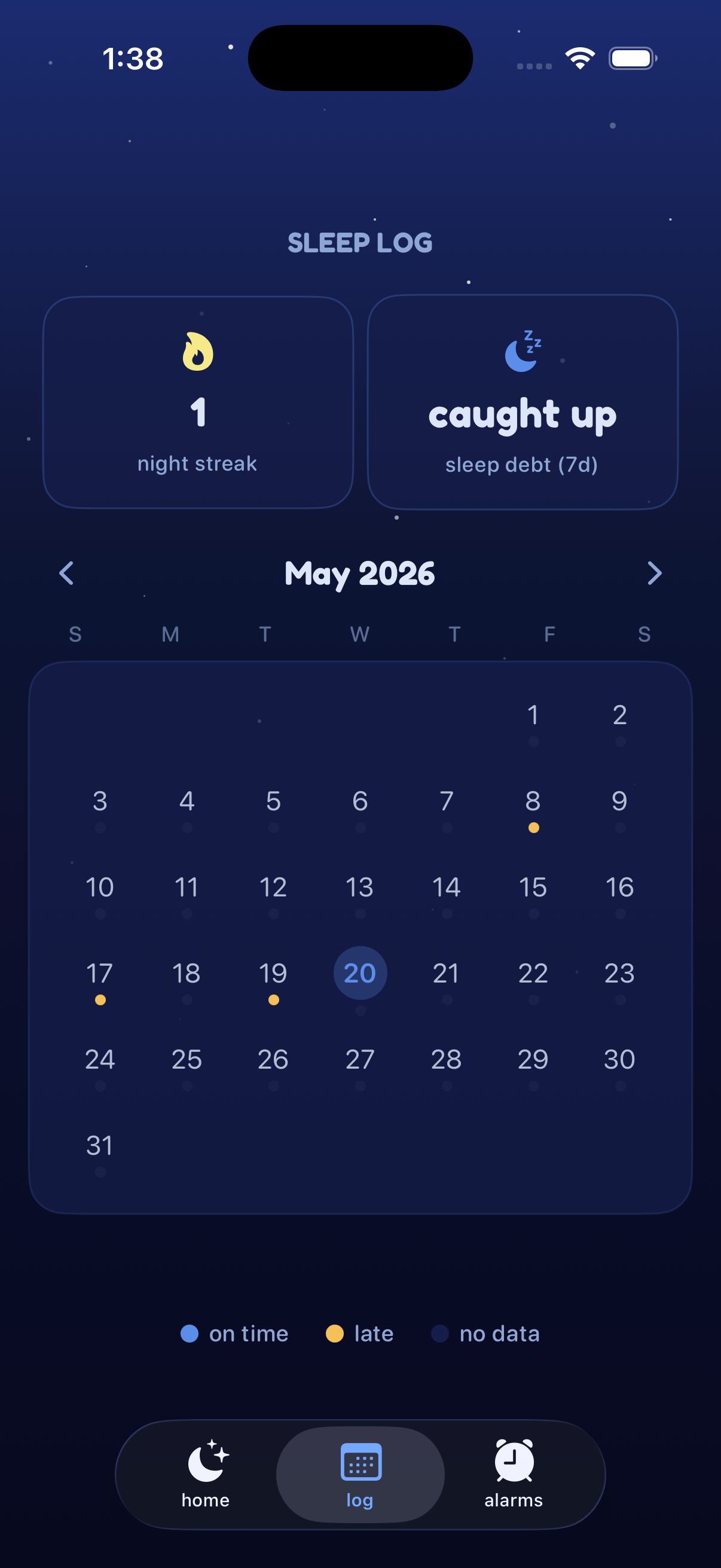 Sleep log