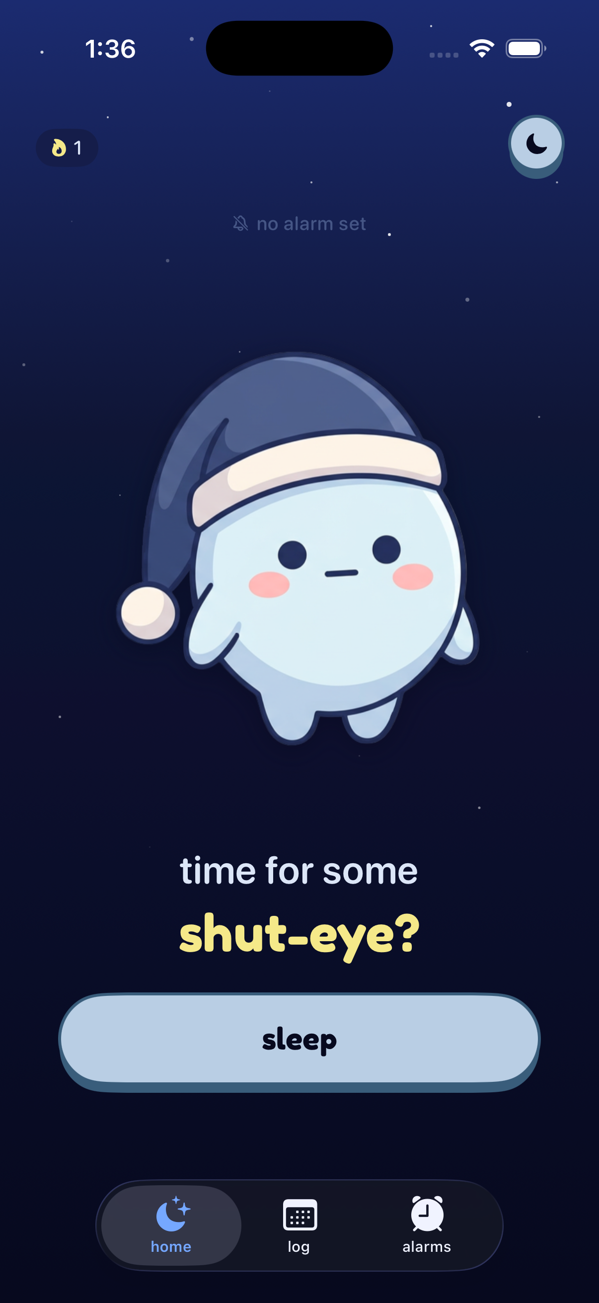 Sleepling main screen