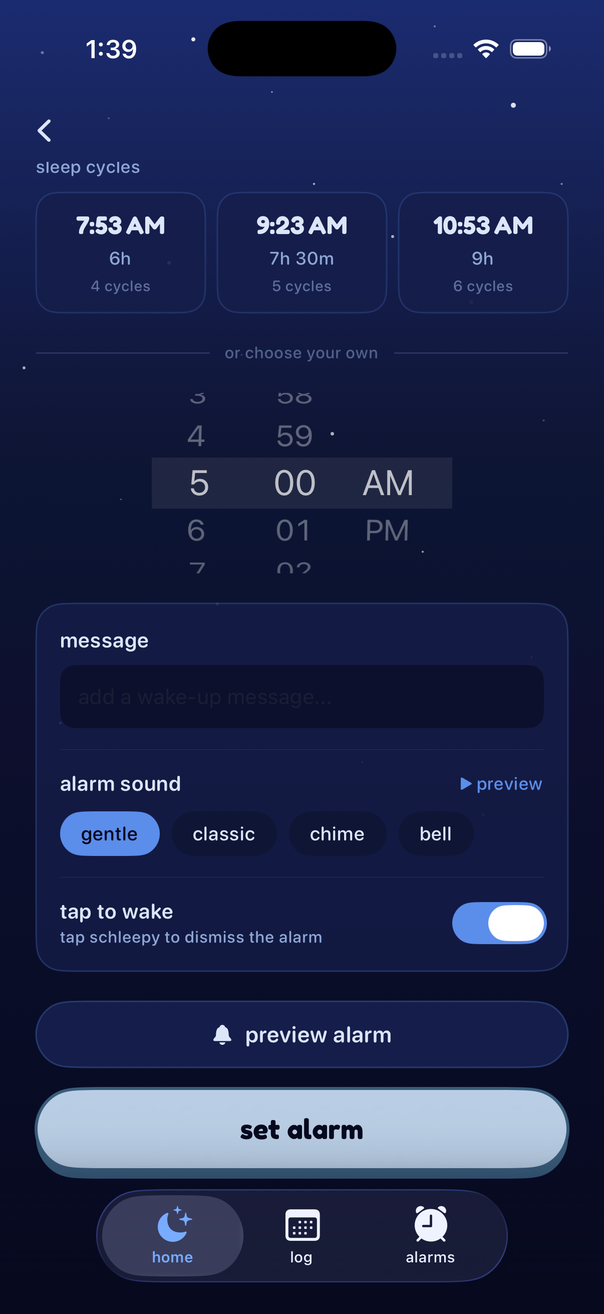 Set alarm
